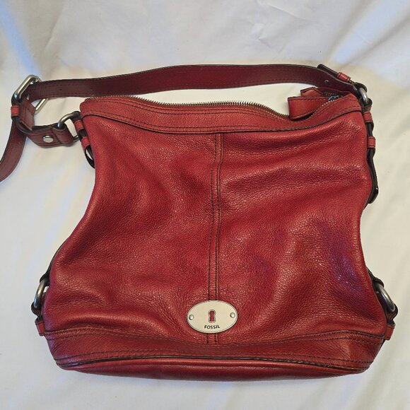 Vintage Fossil Maddox Burgundy Red Bucket Bag-Great Condition - Picture 2 of 5